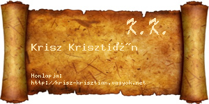 Krisz Krisztián névjegykártya